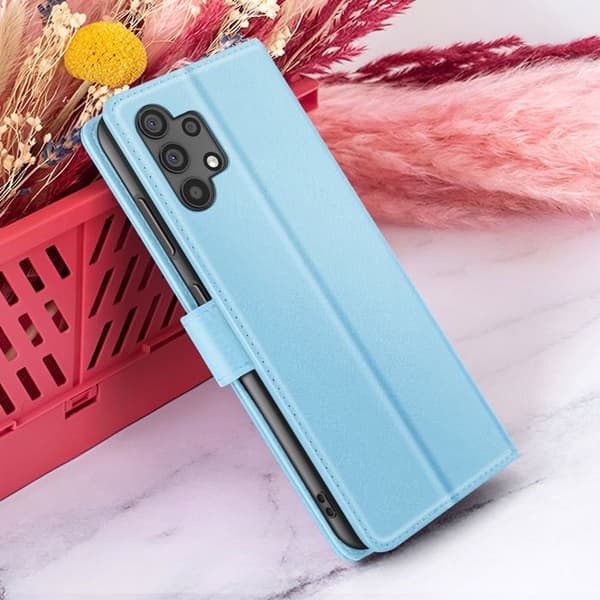 Pungetui - ZANAÉ - Galaxy A32 5G - Lys blå - Videostøtte - Magnetisk flap Blå