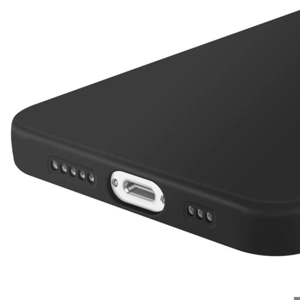 Coque MagSafe - MW - iPhone 16e - Silikone Blød - Stødabsorberende Beskyttelse - Mat Finish Svart