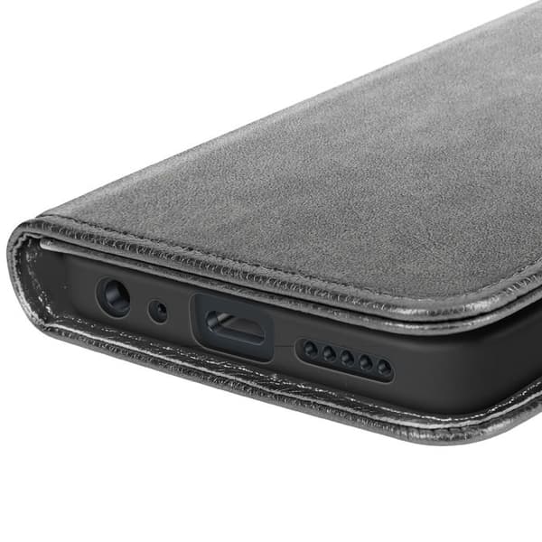 Plånboksfodral - AVIZAR - Redmi 15C - Syntetläder Grå - Stödfunktion - Kortfack Grå