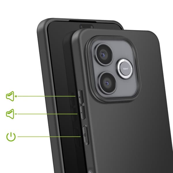 Cover til Honor 600 Lite Blød Silikonebeskyttelse Mayaxess Sort Svart