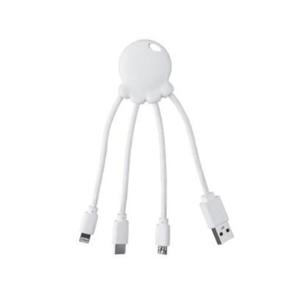 XOOPAR 3 i 1 multi-stik kabel - USB A/micro USB, USB C, Lightning - Hvid