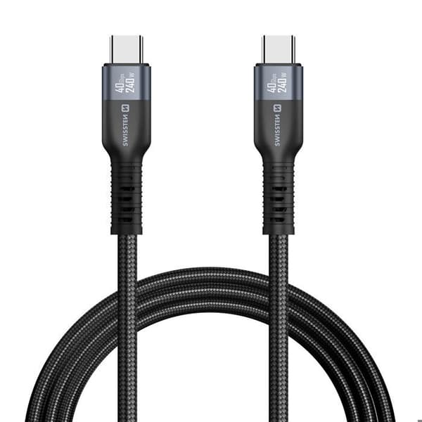 USB-C-kaapeli - SWISSTEN - Thunderbolt 4.0 - 240W - 8K - 40 Gb/s - 1,5 m