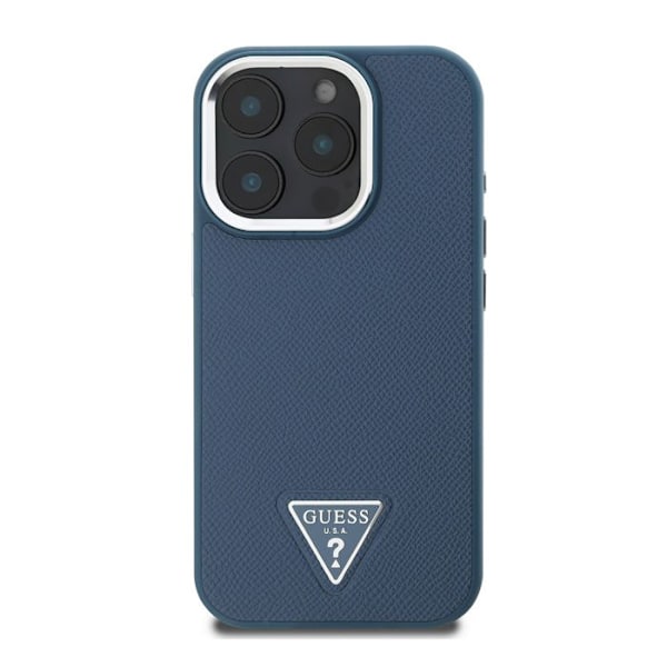iPhone 16 Pro Max Antishock Kotelo Tekstuurilla ja Triangulaarisella Guess-logolla Sininen Blå