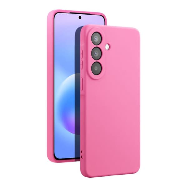 Silicone Soft-Touch-fodral för Galaxy A57 med foder av mikrofiber i fuchsia Ros