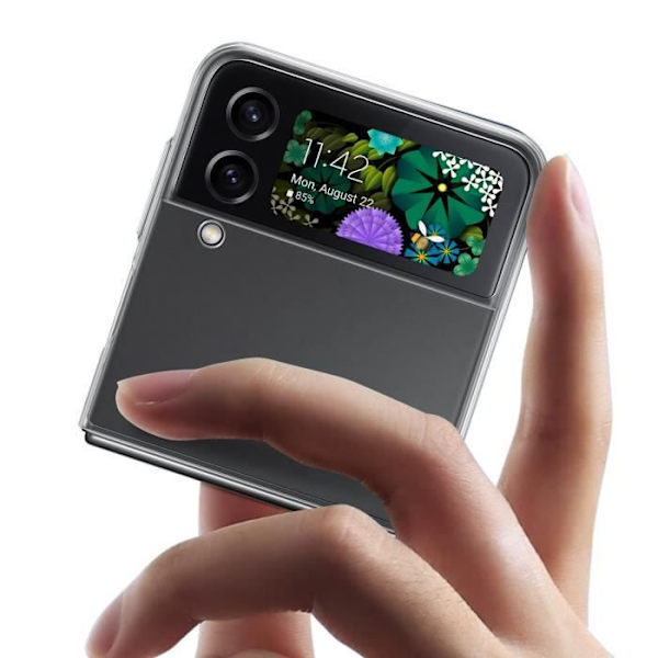 Fodral till Galaxy Z Flip 4 Silikon Anti-gulning Samsung Clear Transparent Svart Transparent