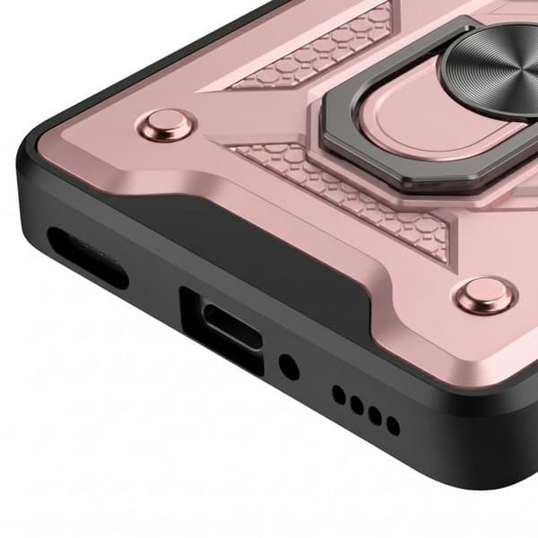 Cover til Honor 600 Lite Stødabsorberende med Kamera Dæksel og Ring Støtte Roséguld Roséguld