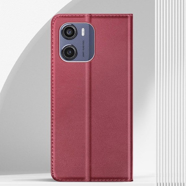 Etui til Motorola Moto E15 / G05 Klap Wallet Magnetisk Støtte Bordeaux Röd