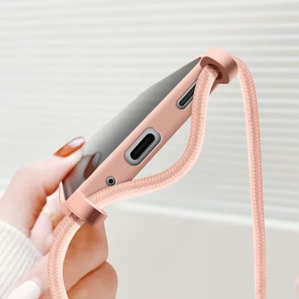 Coque Cordon Semi Rigid Soft touch för Samsung Galaxy A16 Rosé Champagne Rosa