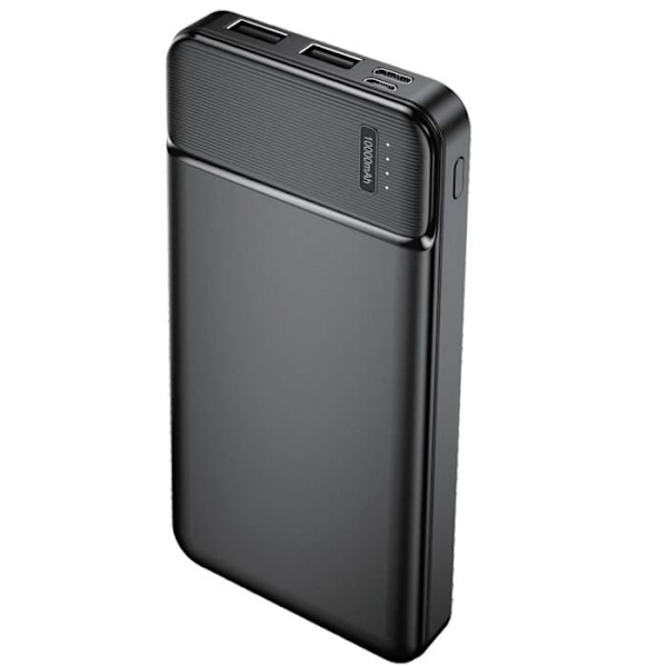 10 000 mAh:n vara-akku 2 USB 2.4A -lähdöt Kompakti ja kevyt Maxlife Black
