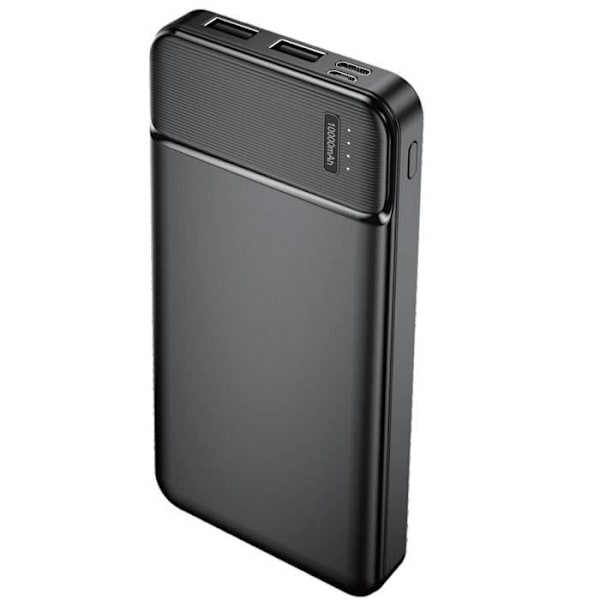 10000mAh backup batteri 2 USB 2.4A udgange Kompakt og let Maxlife Sort