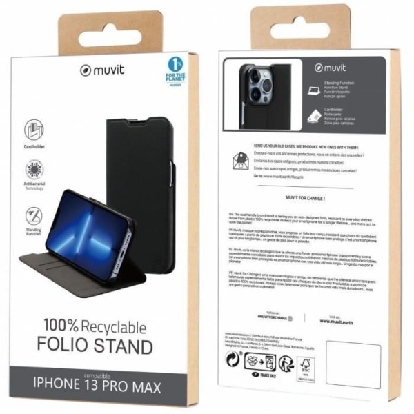 MUVIT FOR CHANGE FOLIO STAND RECYCLETEK IPHONE 13 PRO MAX Svart