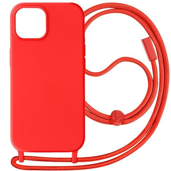 Kuori - Narut - iPhone 15 Plus - Nylon-naru 80cm - Puolijäykkä - Punainen Röd