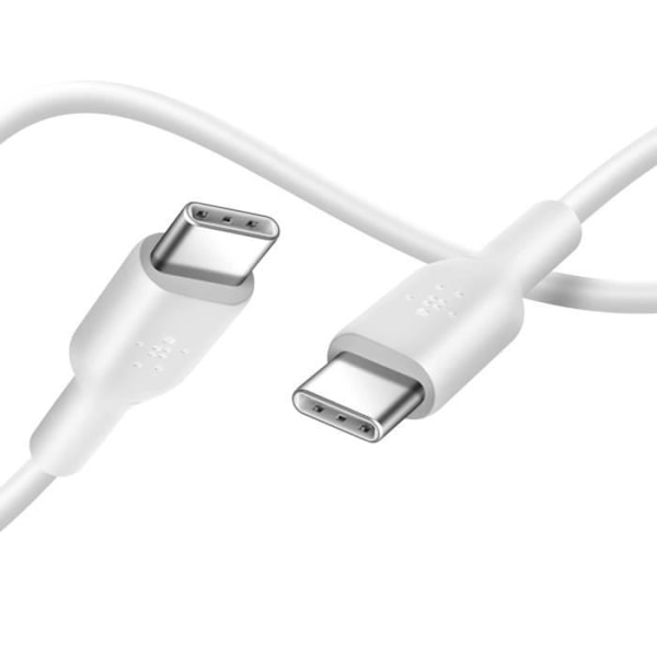 USB-C til USB-C Strømforsyningskabel 18W Modstandsdygtig 1m Belkin Boost Charge hvid