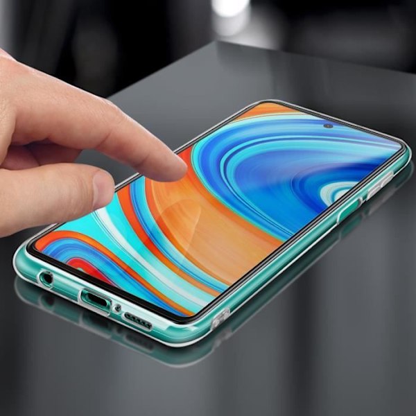 Xiaomi Redmi Note 9S / 9 Pro / 9 Pro Max etui Hærdet glasfilm Sort Outline Sort Svart