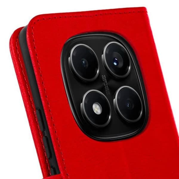 Plånboksfodral - Xiaomi - Redmi Note 14 Pro/Pro Plus - Röd - Stöd - Magnetisk Flik Röd
