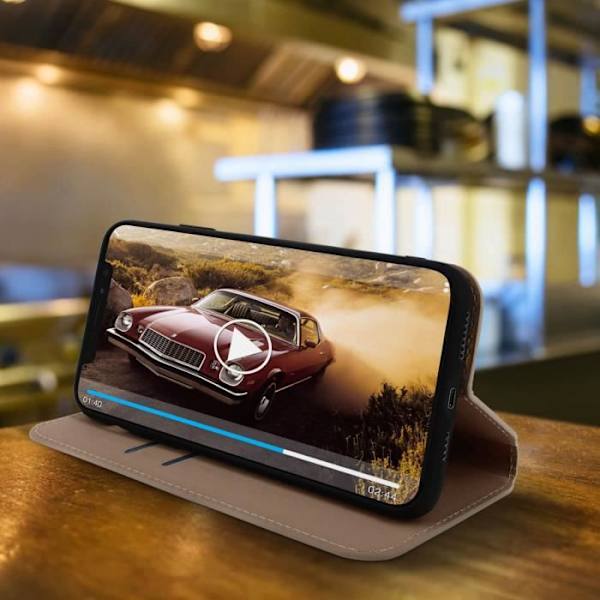 iPhone 11 Pro Max Fodral - AVIZAR - Folio Plånboksfodral - Ekoleder - Gul - Stöd funktion Gul
