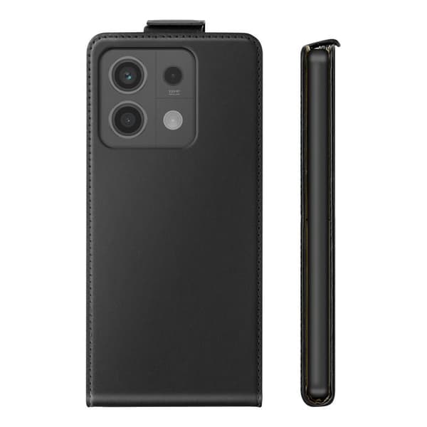 Vertikalt Magnetiskt Flipfodral för Redmi Note 13 5G med Kortfack Svart