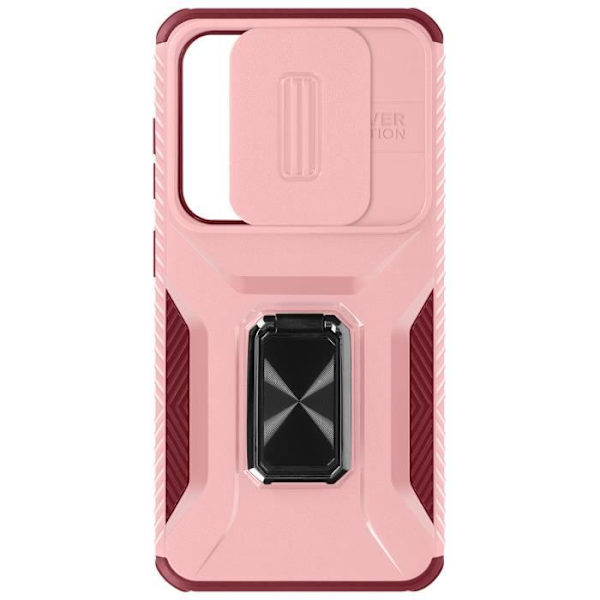 Taske til Samsung Galaxy S24 - AVIZAR - Ring Support Camera Cover - Fuchsia Rosa