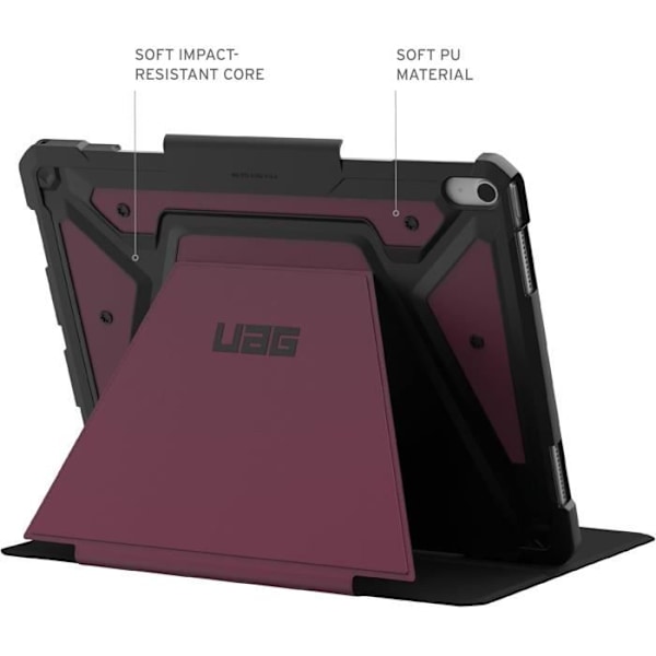 URBAN ARMOR GEAR Metropolis SE Etui Apple iPad Air 13 M2 / 2024 Cover med Vække/Søvn funktion, Støtte til Apple Pencil/Log Metropolis SE - Bordeaux