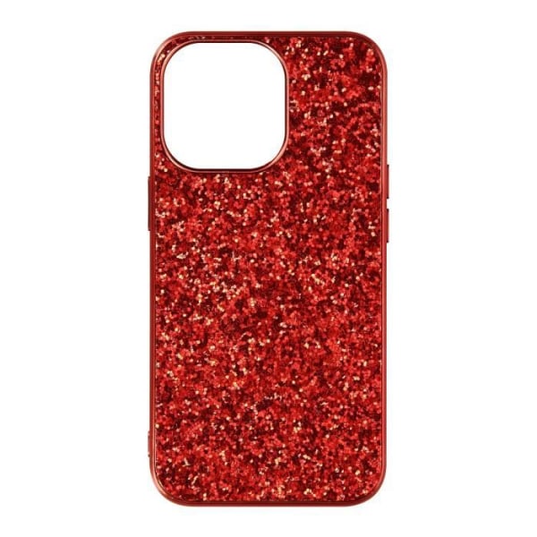 iPhone 13 Pro Fodral Glitter Design Styv, halkfri relieffinish Röd