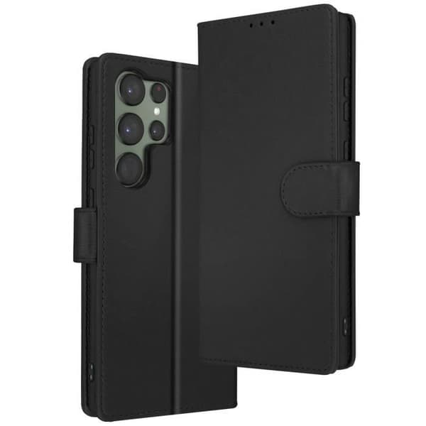 Etui til Samsung Galaxy S23 Ultra - AVIZAR - Pung og videounderstøttelse - Sort svart