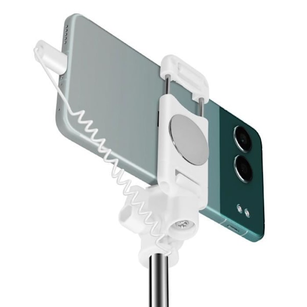 USB C Indbygget Spejl Selfie Stick med LinQ Trigger knap hvid