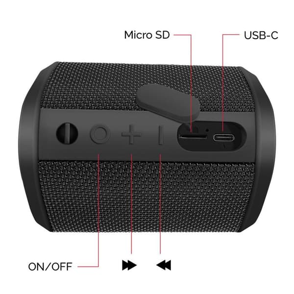 Bluetooth-højttaler - SWISSTEN - Sort - 15W - Batteritid 10 timer - IP55 Vandtæt Svart