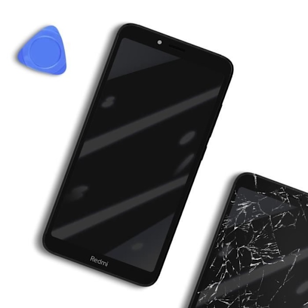 Skærm til Xiaomi Redmi 7A - XIAOMI - LCD + Touchscreen + Ramme - Sort Svart