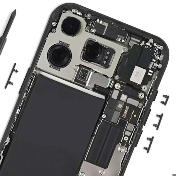 Strøm- og lydstyrkeknapper til iPhone 16 og iPhone 16 Plus Sort Svart