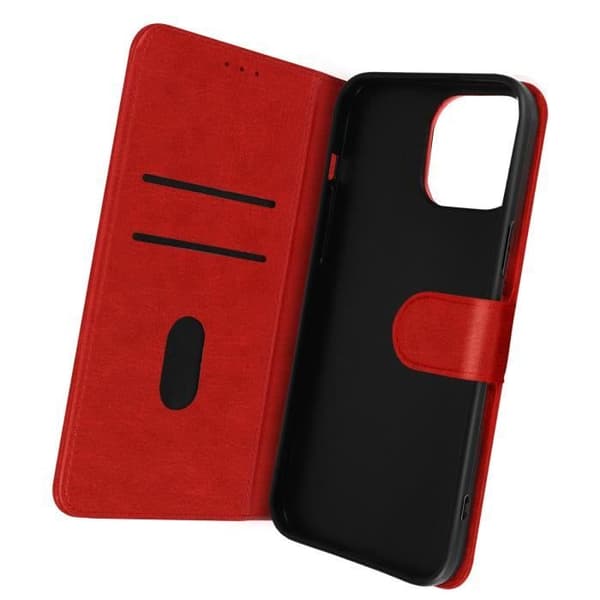 iPhone 14 Pro Case Flip Wallet Video Support Function Punainen Röd
