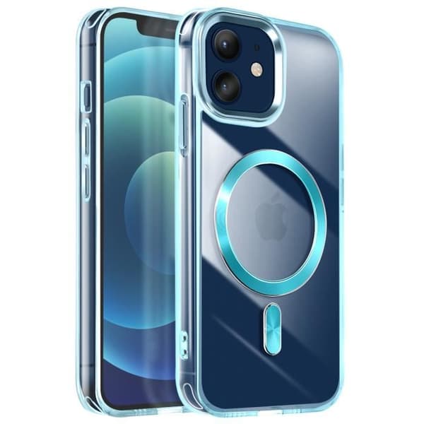 Coque - MagSafe - iPhone 12 Pro - Crystal Farve - Blå - Anti-gulning Blå