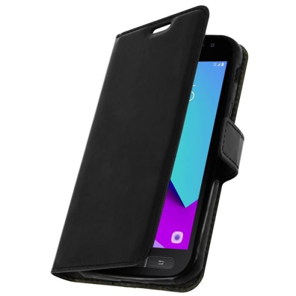 Skal, plånboksfodral till Samsung Galaxy Xcover 4 och 4S - Svart - Stativfunktion