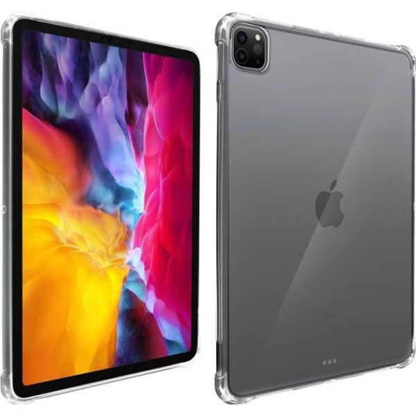 Apple iPad Pro 11 2020/2018 kotelo silikoni joustavat kulmat puskuri läpinäkyvä valkoinen