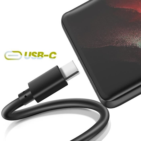 USB-kabel til USB-C 2A Kompatibel med Android Auto og Apple Carplay 0.5m Sort Svart