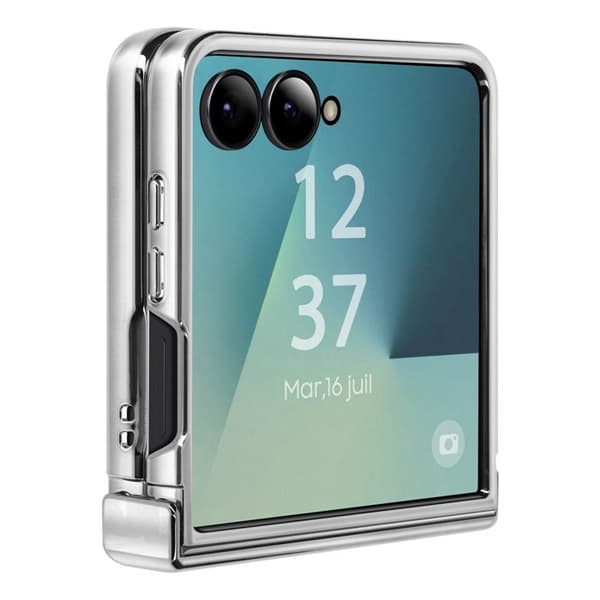 Skal - AVIZAR - Galaxy Z Flip 7 - Kromad - Hinge-skydd - Styv Grå