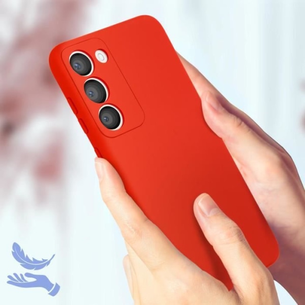 Fodral kompatibelt med Samsung Galaxy S23 halvstyvt rött fodral