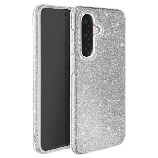 Cover til Galaxy A37 Bi-Materiale Design og Glitrende Sølv Finish Grå