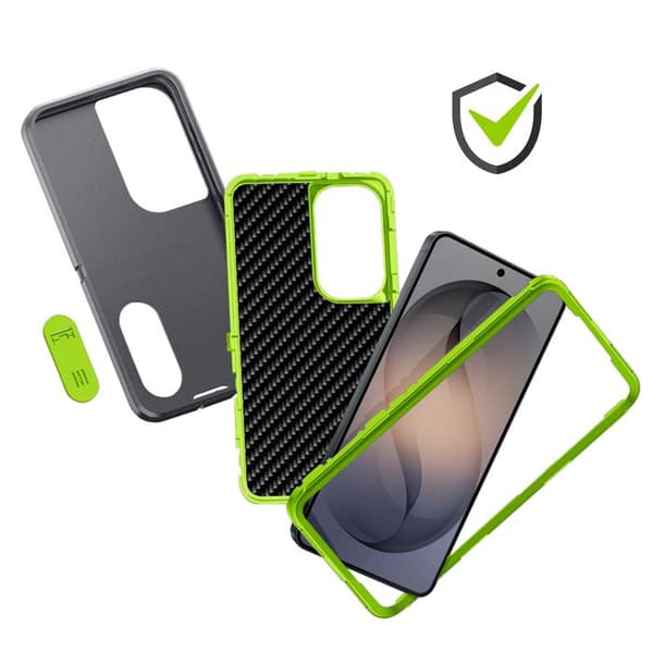 Forstærket Cover til Galaxy S26 Plus Tri-materiale med Indbygget Stativ Grå Grå
