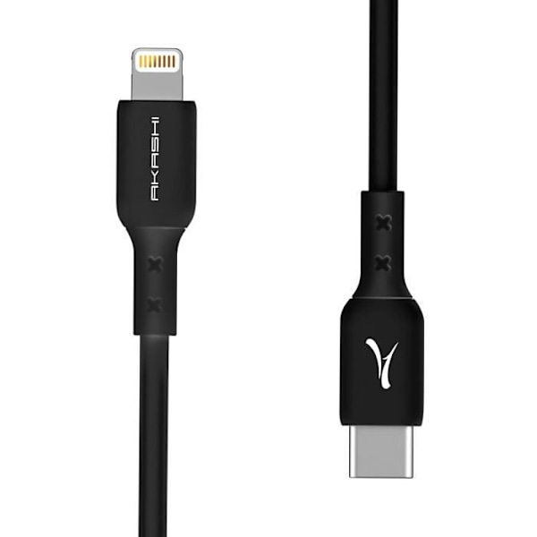 USB-C til Lightning Power Delivery 3A Opladning Synkronisering Akashi Sort