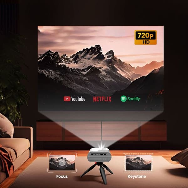 Projektor - HOKO - Android - 720p HD - WiFi 5GHz - Bluetooth