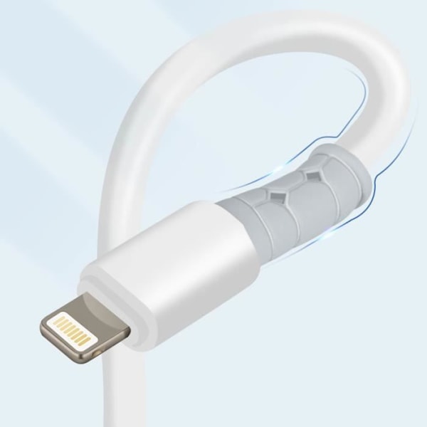USB till Lightning-kabel - LINQ - 1,2 m - 3A snabbladdning - iPhone och iPad kompatibel - Förstärkta kontakter Vit