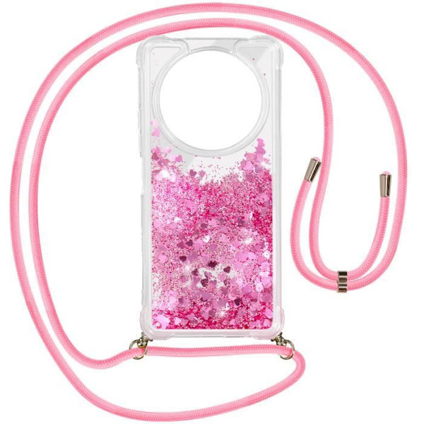 Sladdfodral till Xiaomi Redmi A3 Shockproof Glitter Pink - AVIZAR - Halvstyv - Glänsande - Blandad Transparent