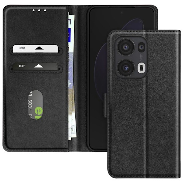 Etui til Oppo Reno 13 Pro Klap Wallet og Video Stander Sort Svart