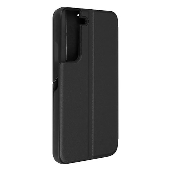 Etui - AVIZAR - Samsung Galaxy S22 - Vindue til visning af tid - Video støtte - Sort Svart