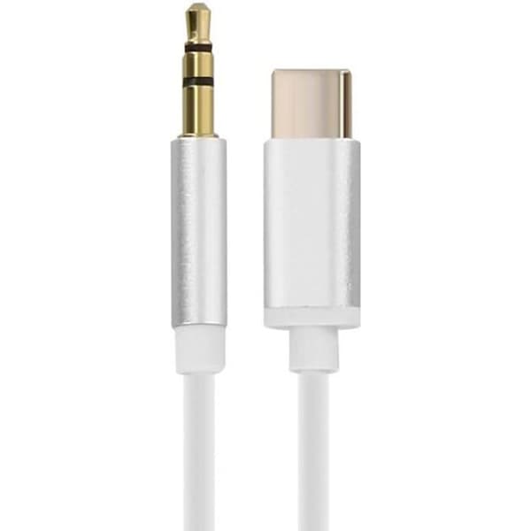 Audioadapter - Hvid - USB-C til Jack 3,5 mm - Reversibel udgang - 1m - Nem at bruge