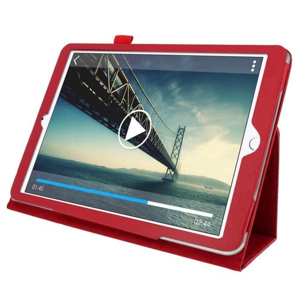 Housse Etui Clapet - AVIZAR - iPad 9.7 (2017) - Rød - Blød - Standfunktion Röd