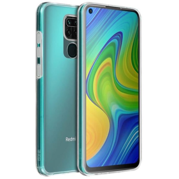 Xiaomi Redmi Note 9 -kotelon kova selkäsuoja + pehmeä etuosa läpinäkyvä valkoinen