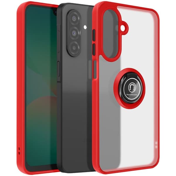 Cover til Galaxy A27 Beskyttelse i Bi-materiale med Roterende Ring Rød Röd