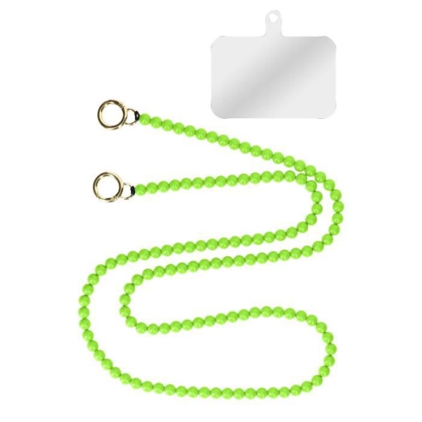 Smyckestelefonpärlor 120cm med dubbelfäste och grön universalkrok