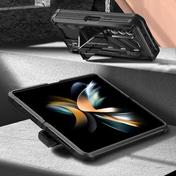 Etui til Samsung Galaxy Z Fold 4 - SUPCASE - Multi-Layer Unicorn Beetle Pro - Sort svart